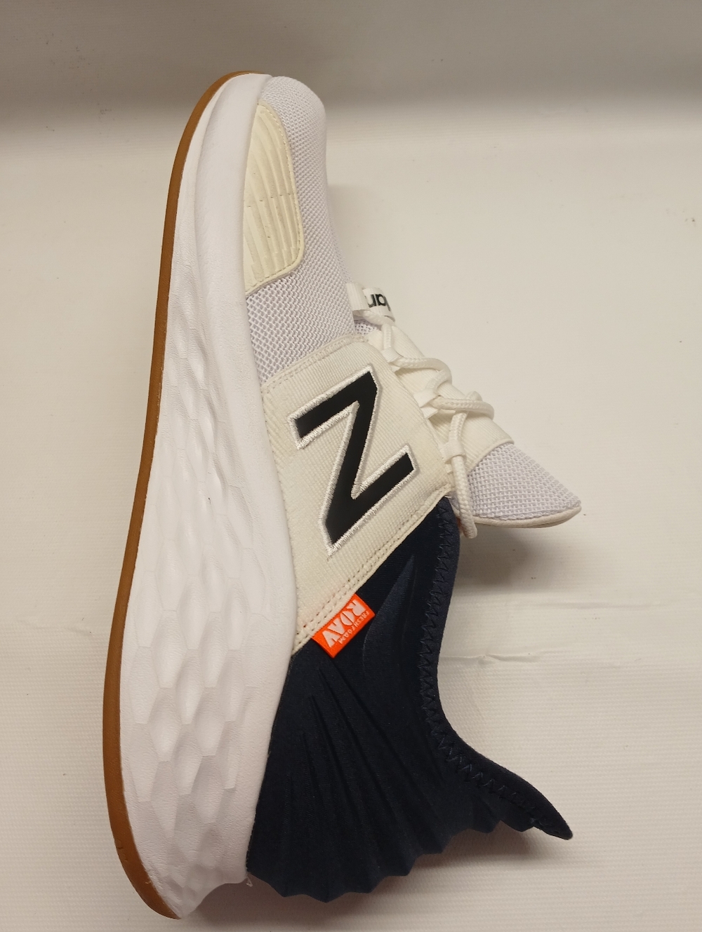New Balance Men’s White & Navy Athletic Sneaker - Picture 6 of 15